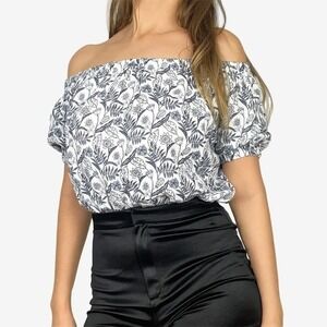 Cupcakes and Cashmere Printed Crop Top‎ Size S Cotton Paisley Girlcore Summer